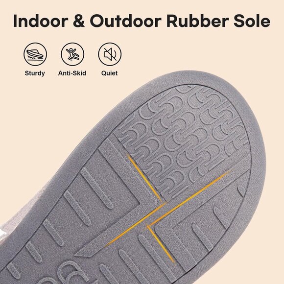 Women’s Chenille Knit Bootie Slippers, Memory Foam, Faux Fur, Suede House Shoes - Picture 5 of 6